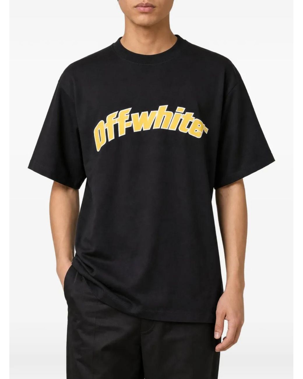 Off-White c/o Virgil Abloh Black Logo-Print Cotton T-Shirt for men