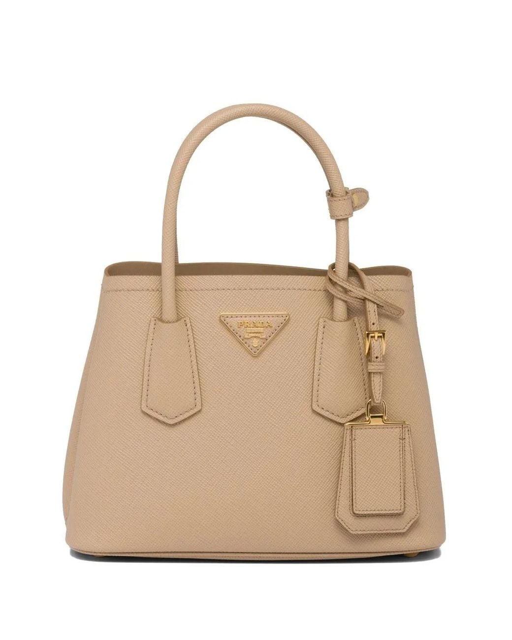 Prada Natural Double Saffiano Leather Tote Bag