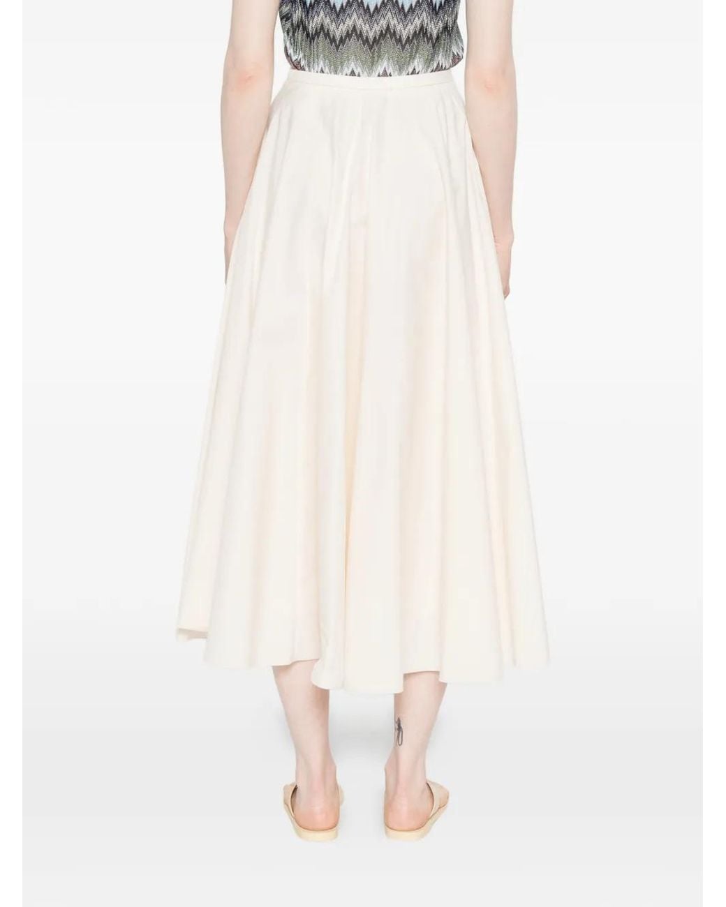 Forte_forte White Gathered Midi Skirt
