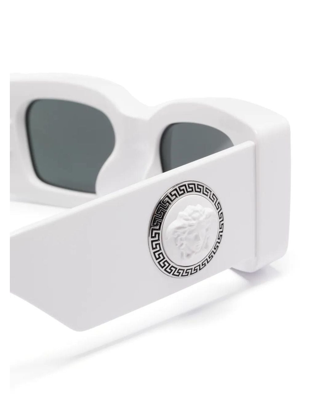 Versace Gray Rectangle-Frame Sunglasses