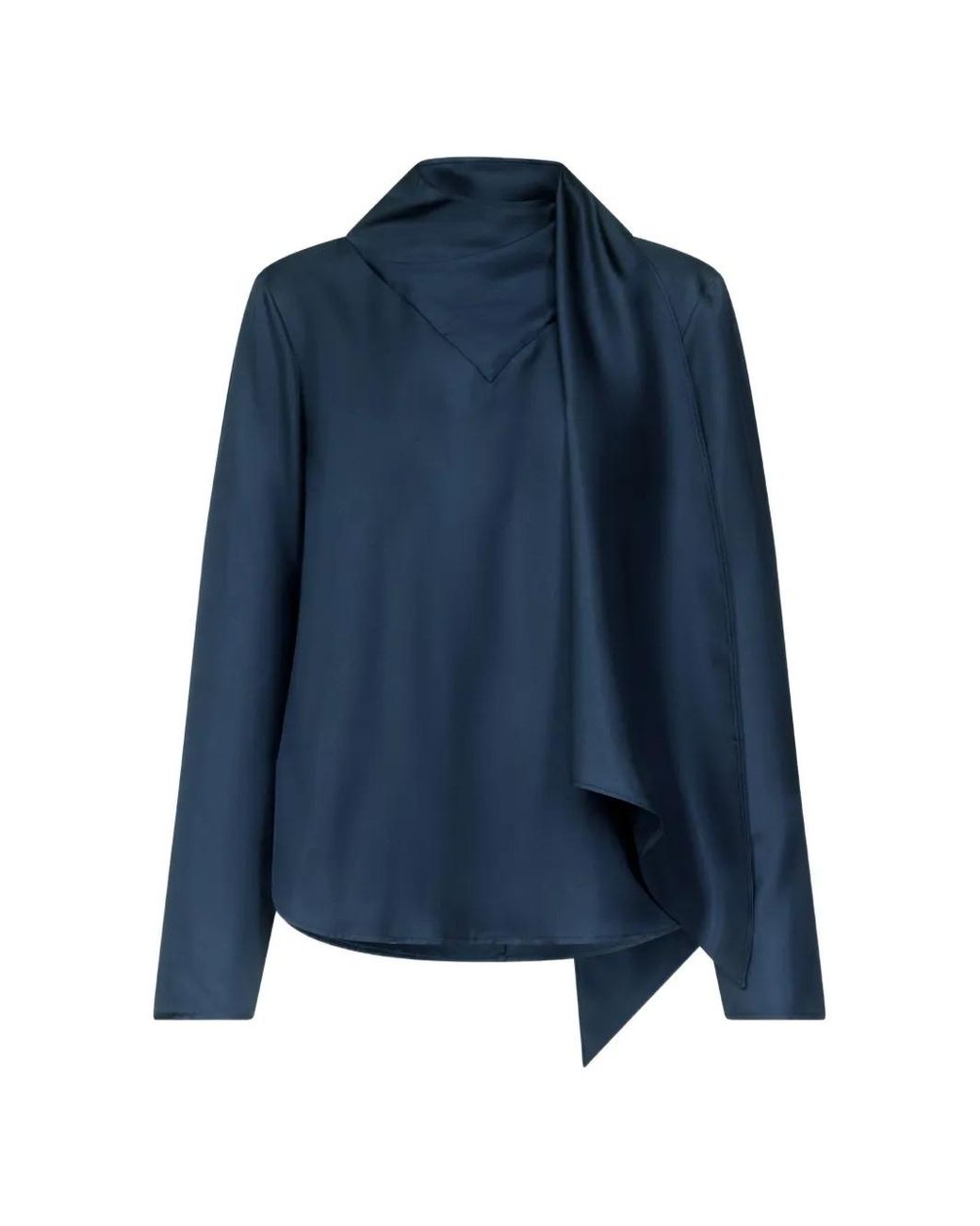 Loulou de Saison Blue Gala Silk-Twill Blouse