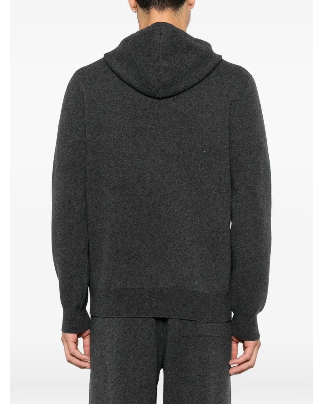 Panicale Black Hoodie Zippé À Lien De Resserrage for men