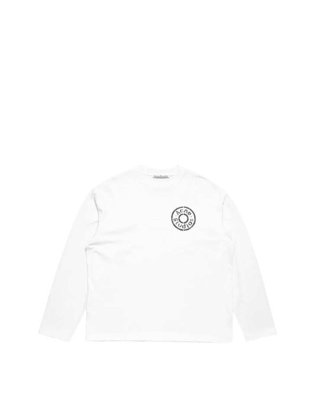 Acne White T-Shirt À Logo