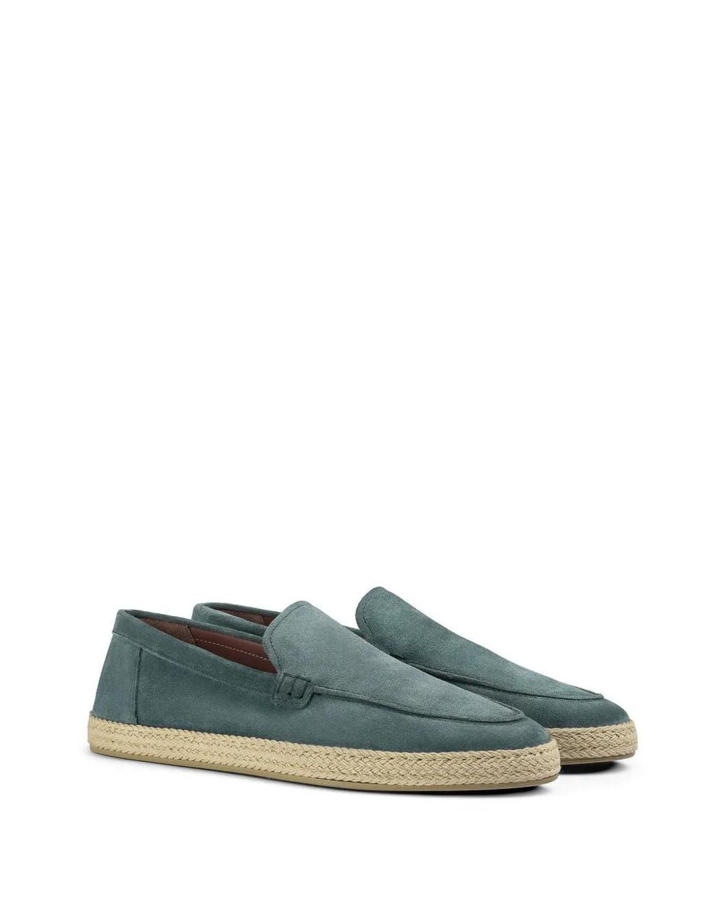 Doucal's Green Horizon Suede Braided-Trim Espadrilles for men