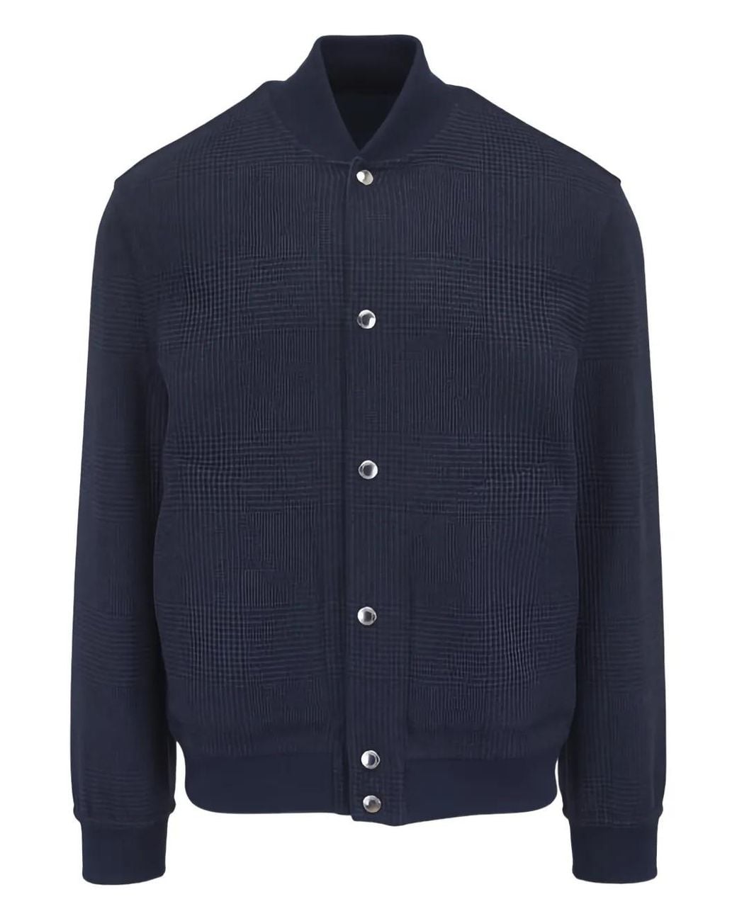 Brunello Cucinelli Blue Check-Pattern Jacket for men