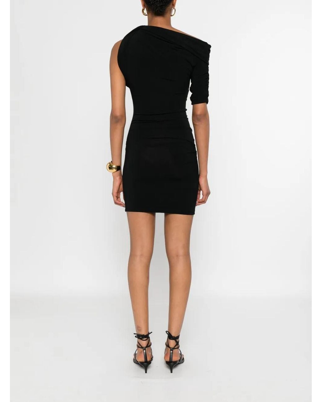 Jacquemus La Mini Robe Drapeado in het Black