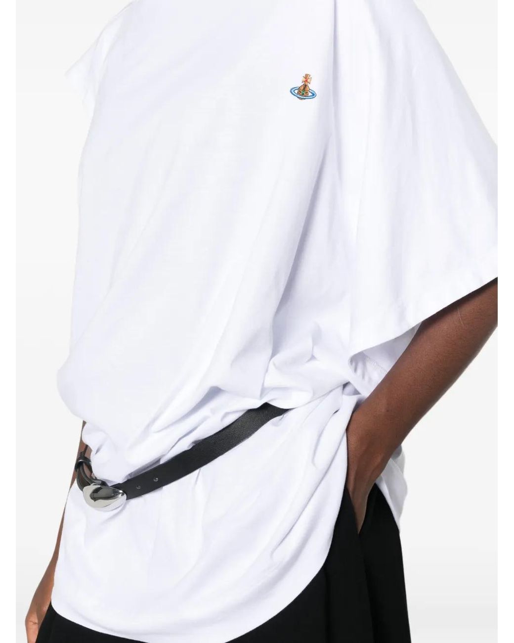 Vivienne Westwood White Hebo Draped-Detail T-Shirt