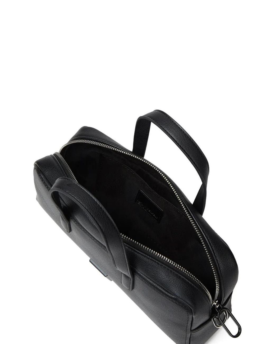 Karl Lagerfeld Black Logo-Patch Bowling Bag