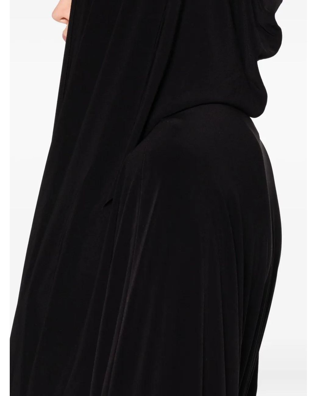 Norma Kamali Black Oversized Hooded Bodysuit