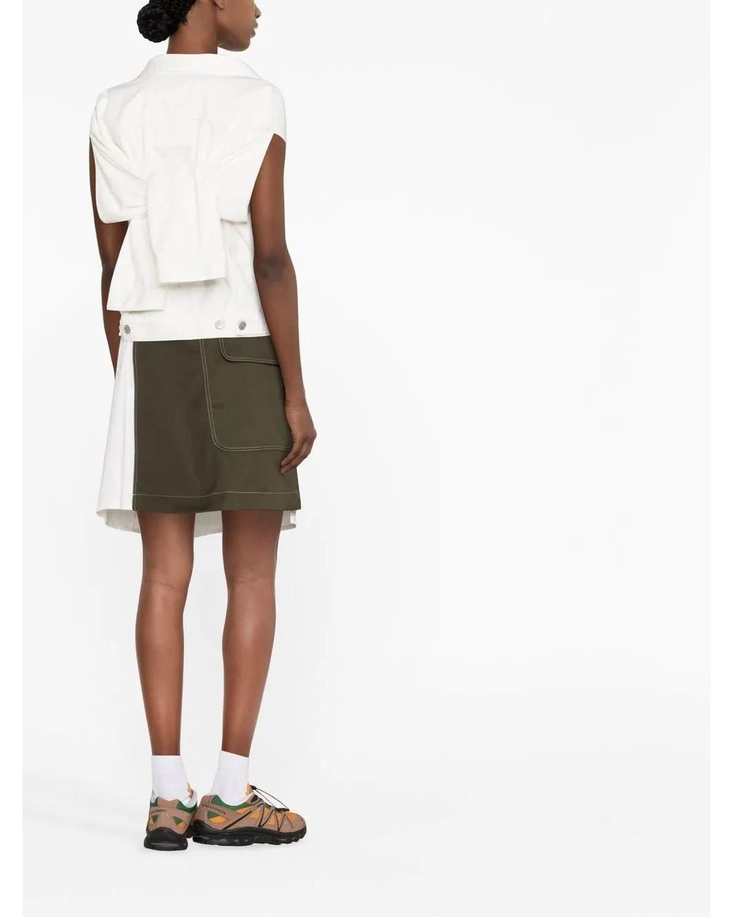 MM6 by Maison Margiela White Cut-Out Denim Jacket