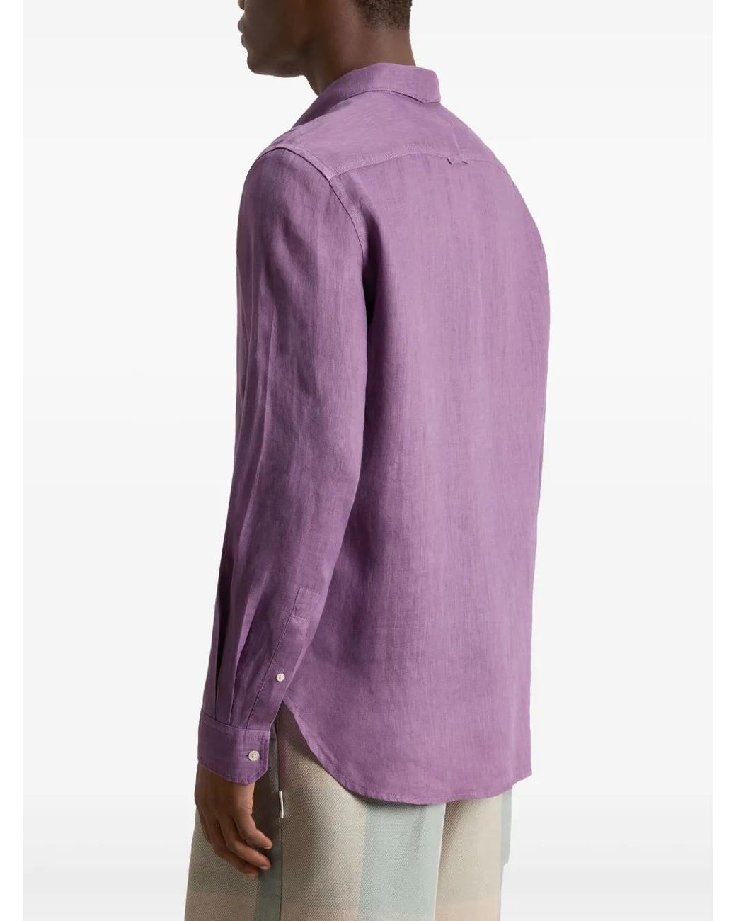 Woolrich Linnen Overhemd in het Purple voor heren