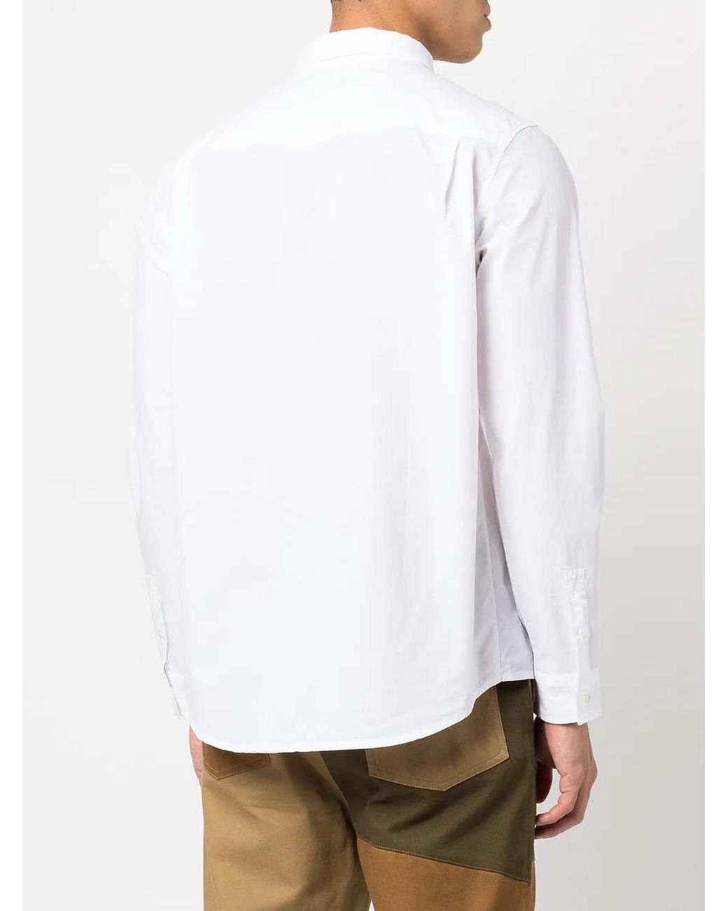 A.P.C. White Edouard Button-Collar Chemise Shirt for men