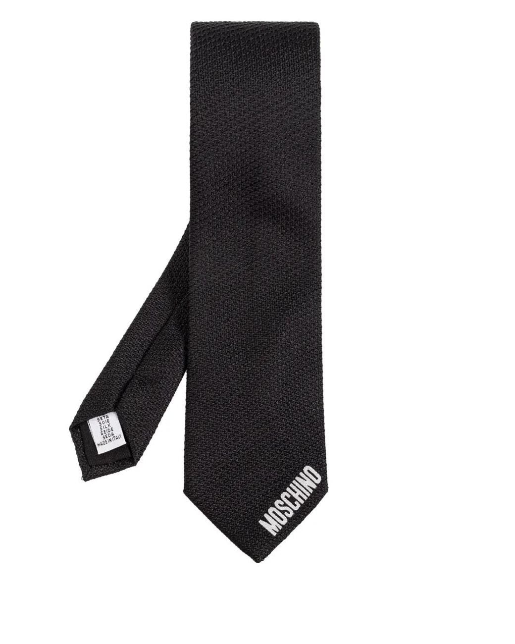 Moschino Black Silk Tie for men