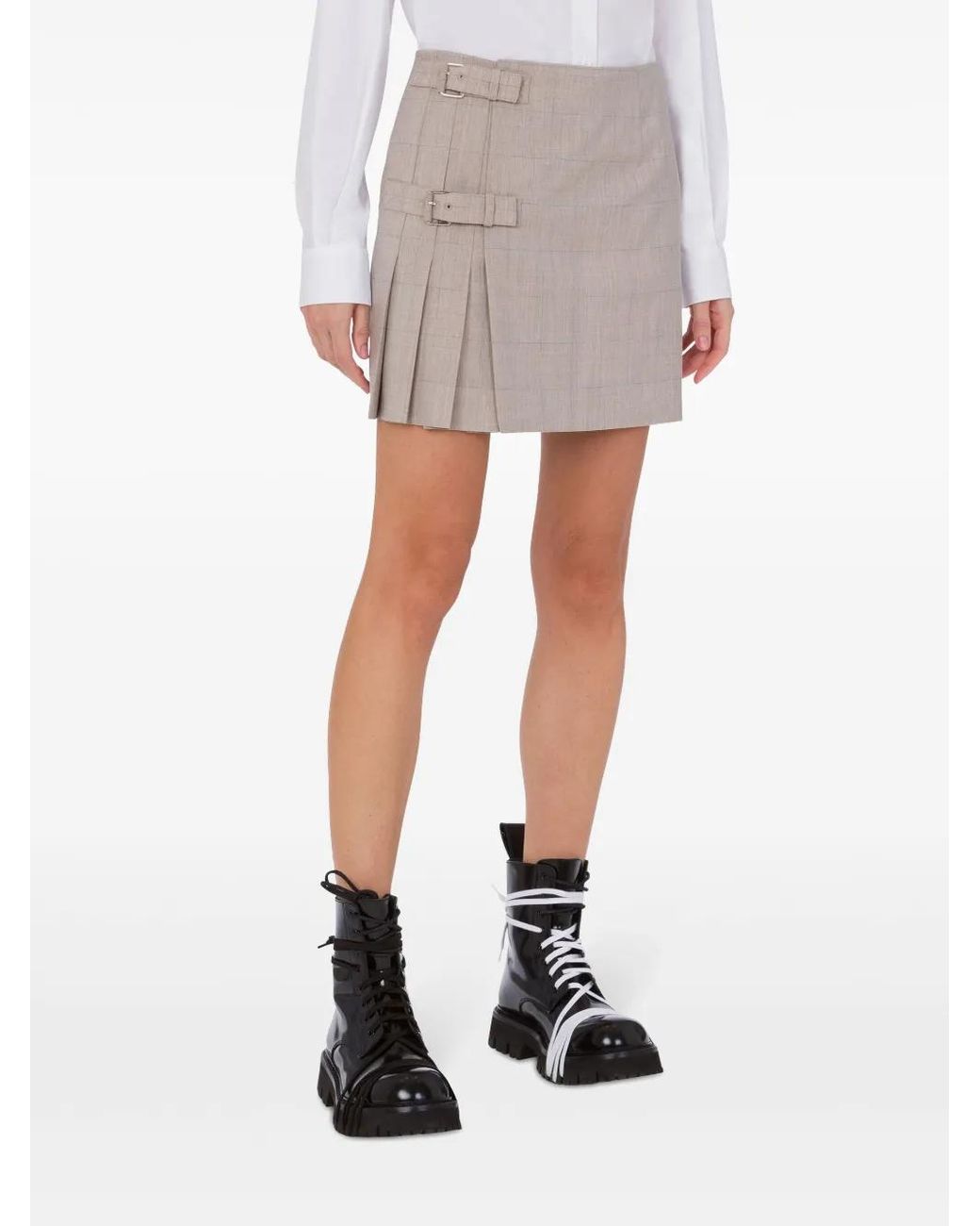 Moschino Natural Checked Mini Skirt