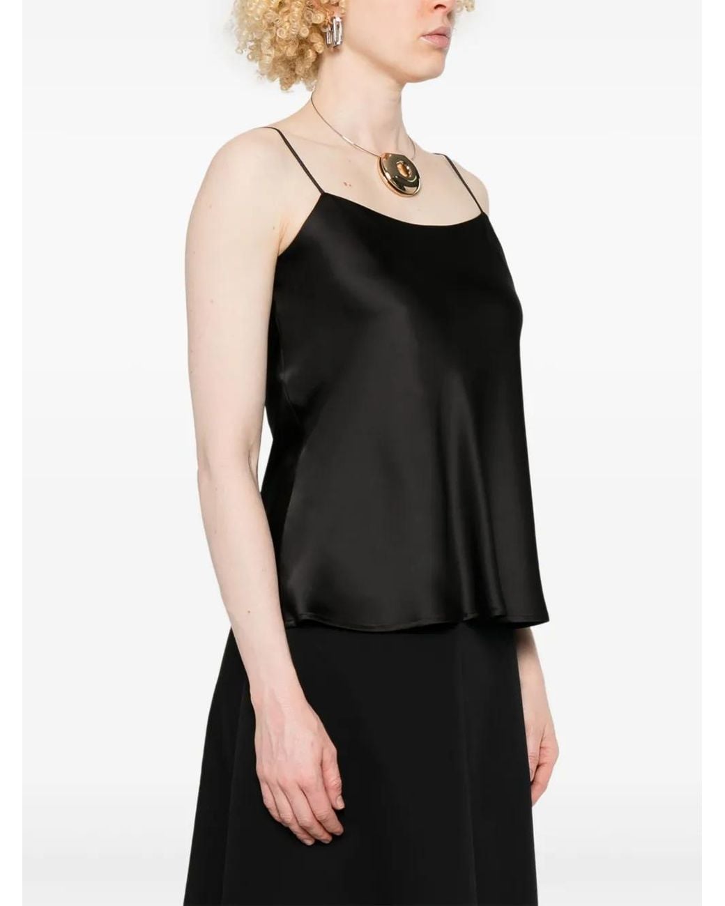 Herno Black Satin Tank Top