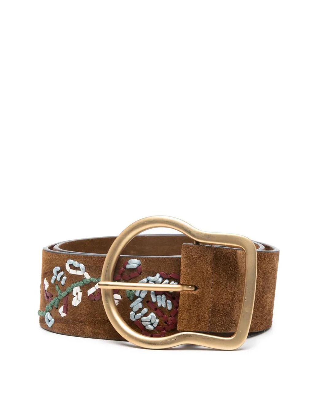 Dorothee Schumacher Brown Embroidered Suede Belt
