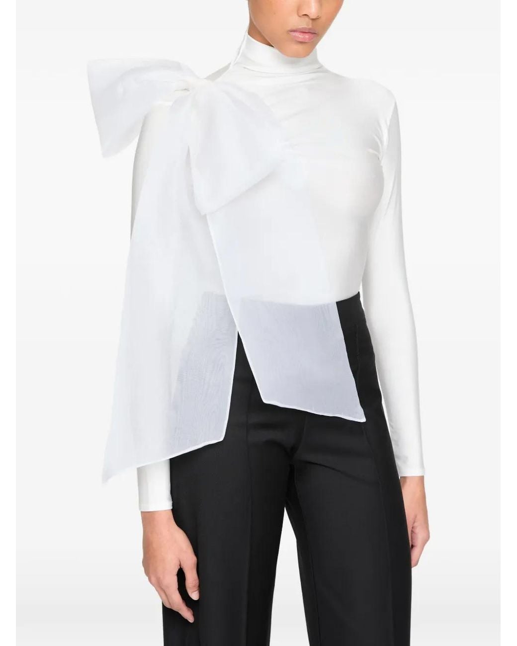 Atu Body Couture White Bow-Detail Blouse