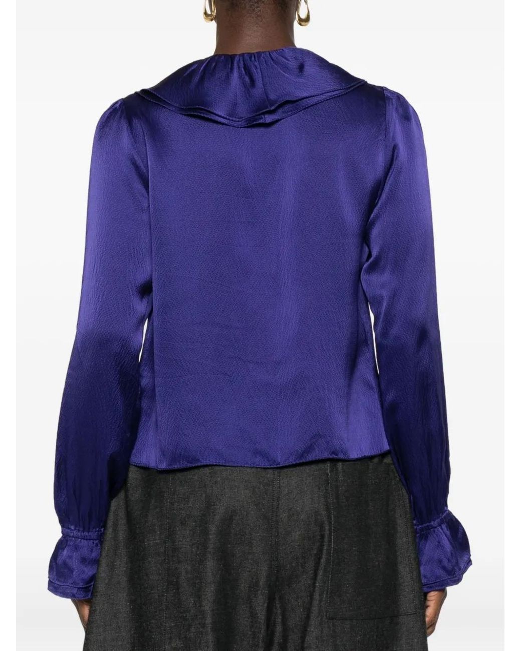 Blusa Con Volantes Bode de color Blue