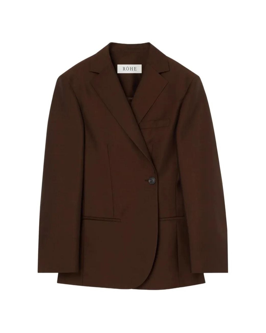 Rohe Brown Piqué Overlap Suit Jacket