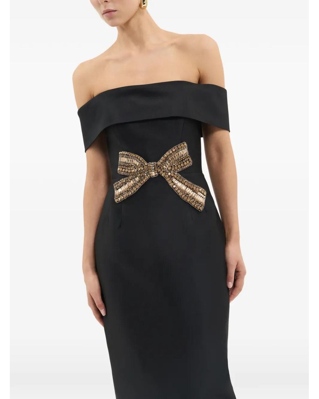 Rebecca Vallance Black Venus Midi Dress
