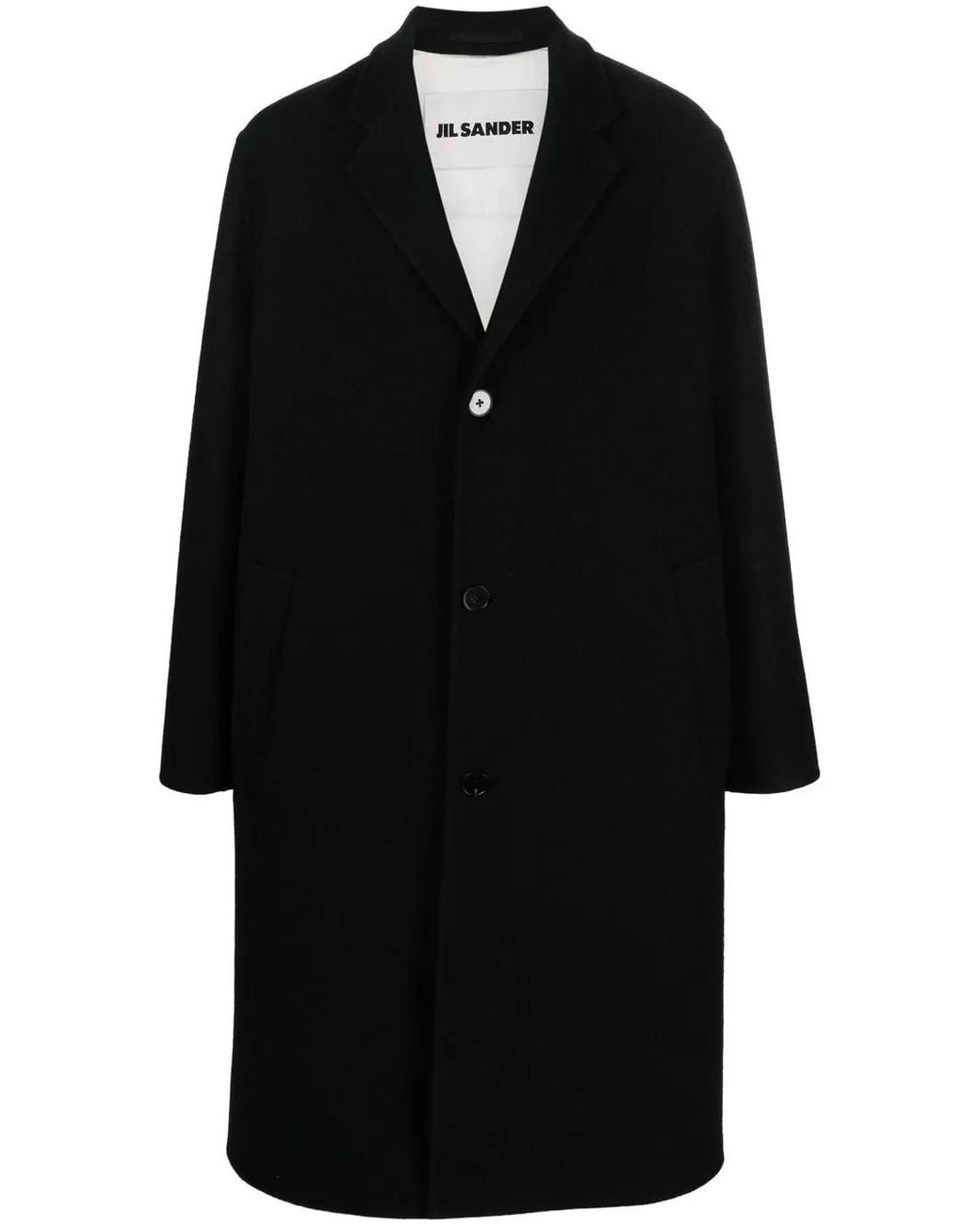 Jil Sander Black Wool Coat for men