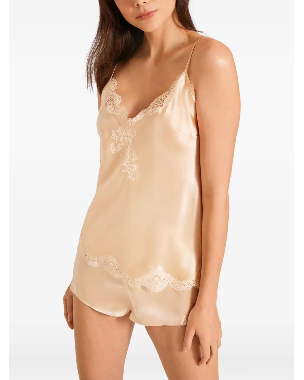 Aubade Natural Toi Mon Amour Lace-Trim Pajama Shorts