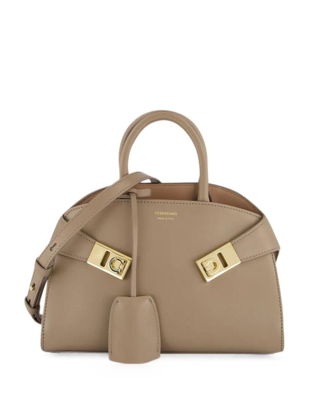 Ferragamo Natural Xs Hug Leather Handbag