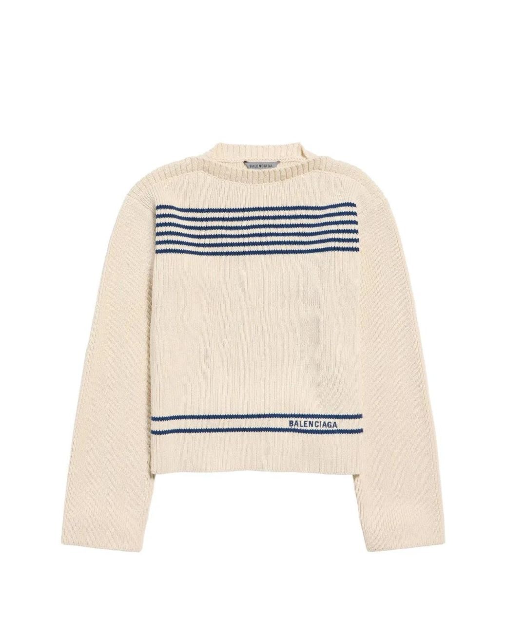 Balenciaga White Boat-Neck Sweater