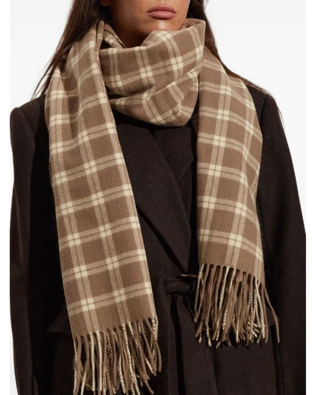 By Malene Birger Brown Aurora Checked Scarf