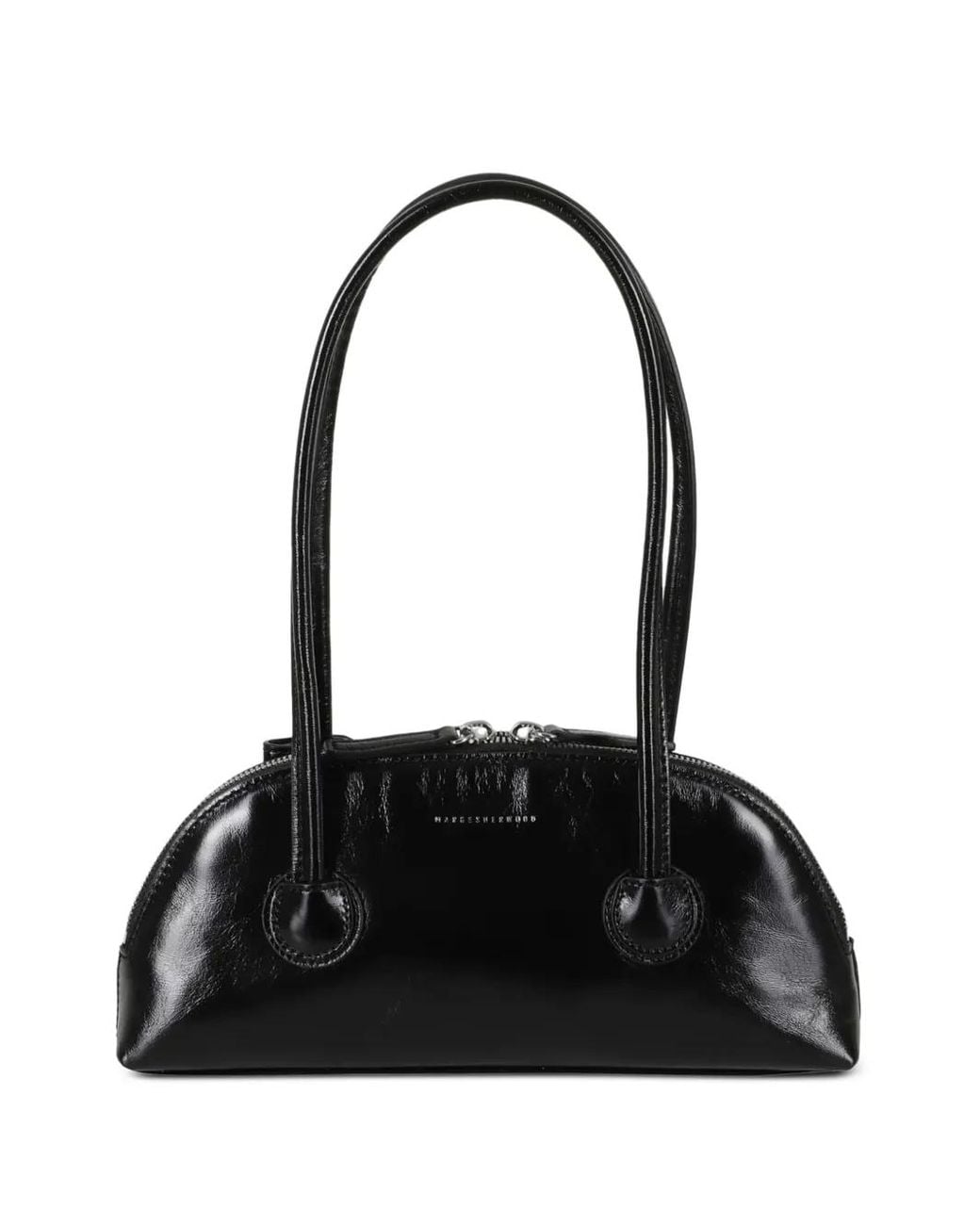 MARGE SHERWOOD Black Bessette Glossy Leather Tote Bag