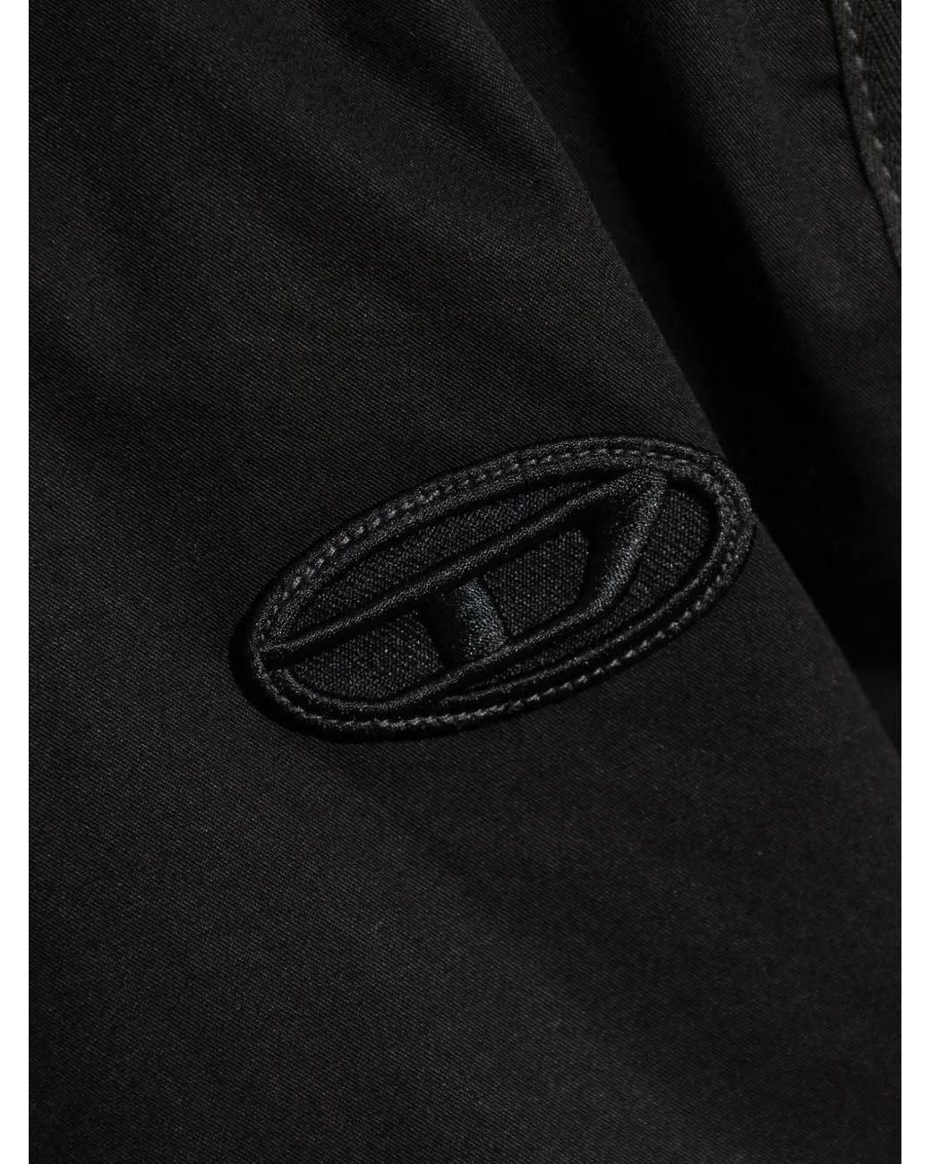 DIESEL Black Logo-Patch Bomber Jacket for men