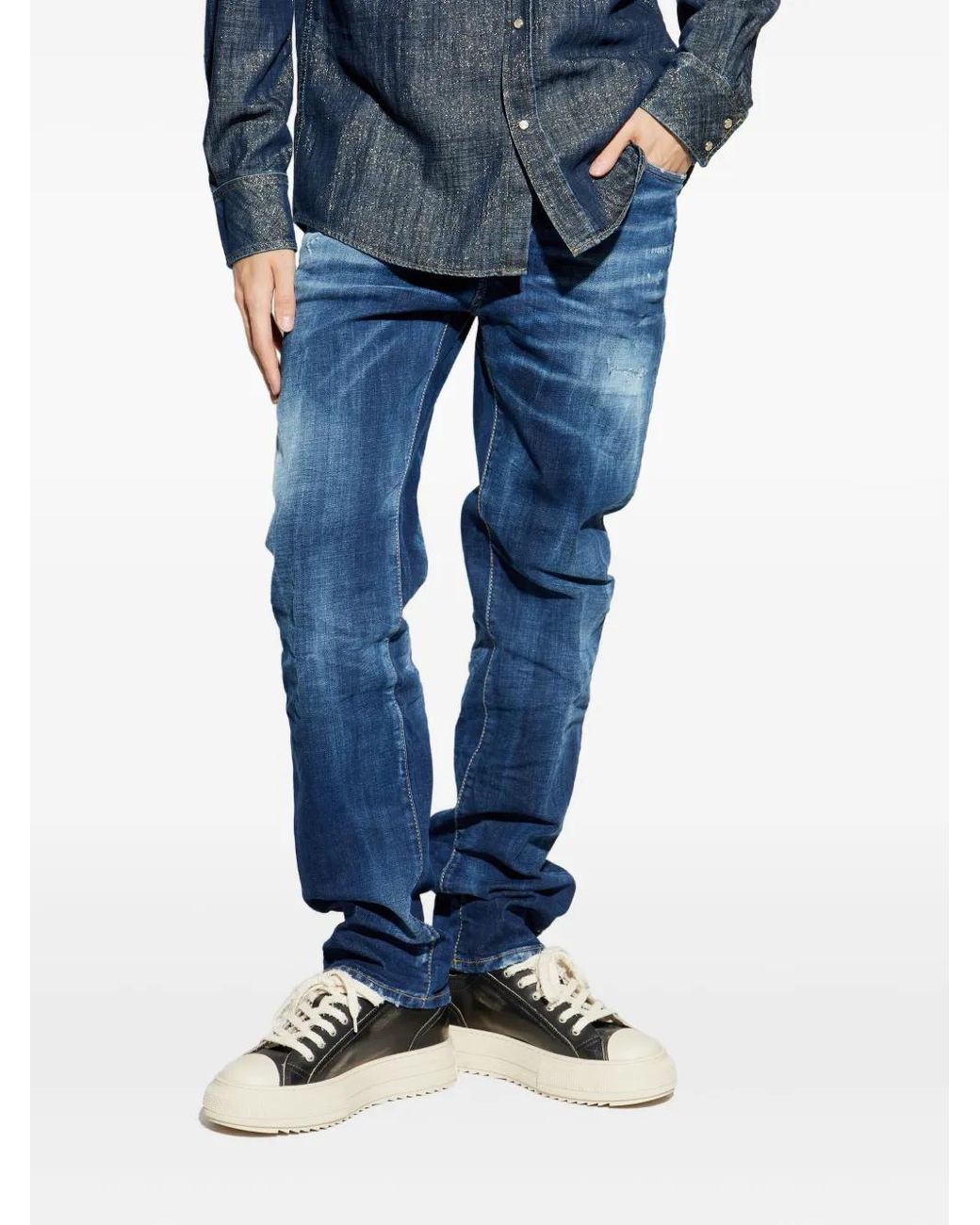 DSquared² Blue Button Trousers for men