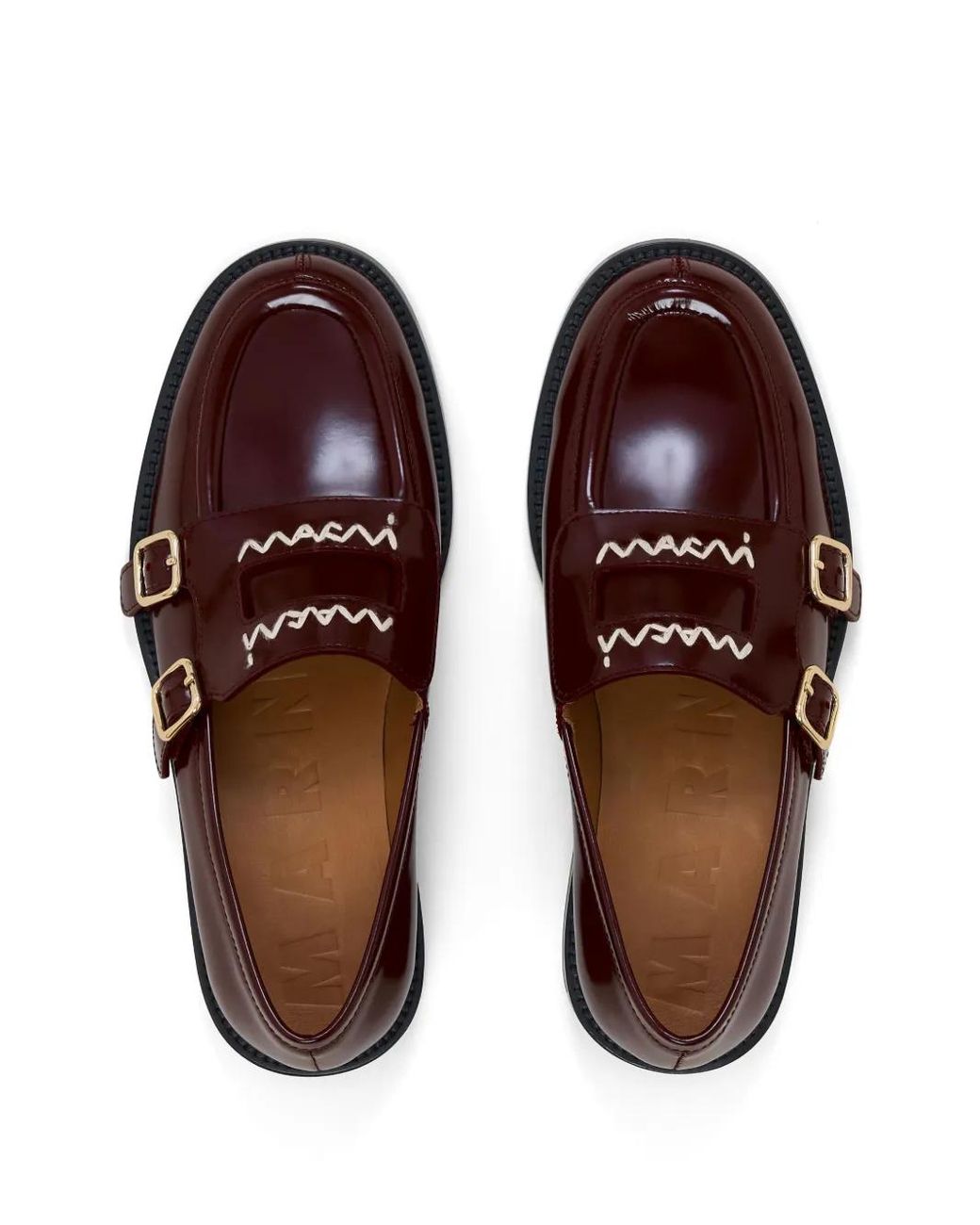 Marni Brown Leather Bambi 3.0 Loafers With Double Buckle