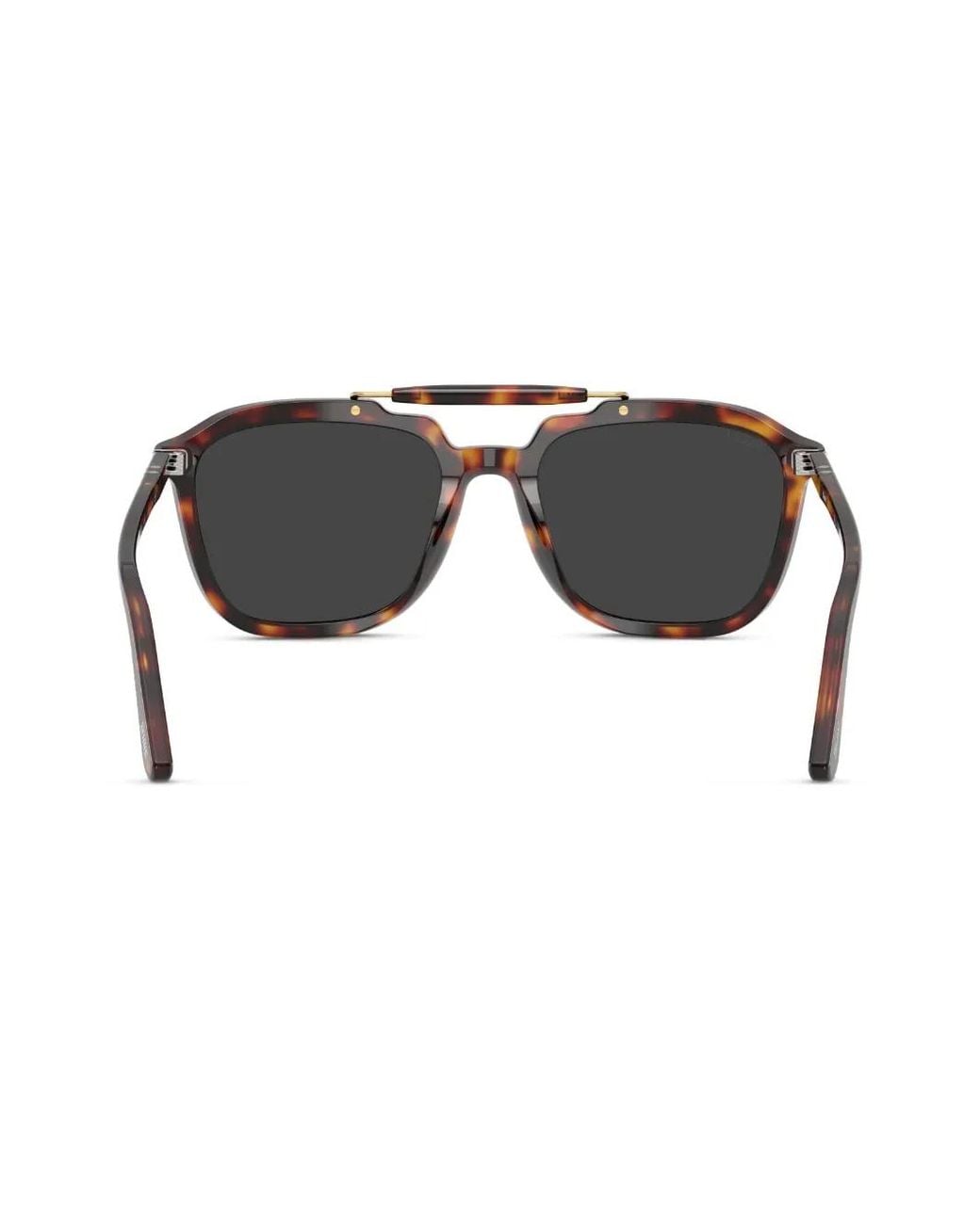 Persol Black Tortoise-Shell Square Frame Sunglasses