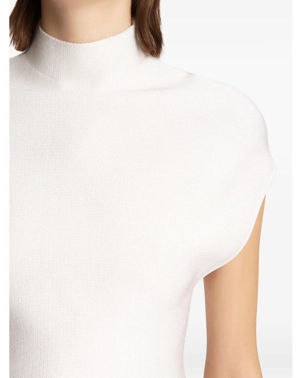 Khaite White Andra Peplum Top