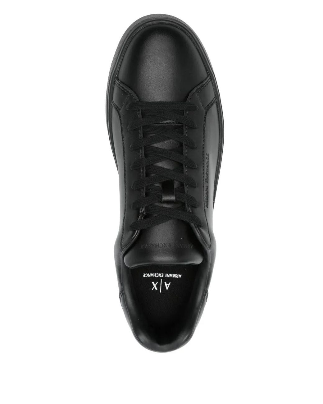 ARMANI EXCHANGE Black Leather Sneakers for men
