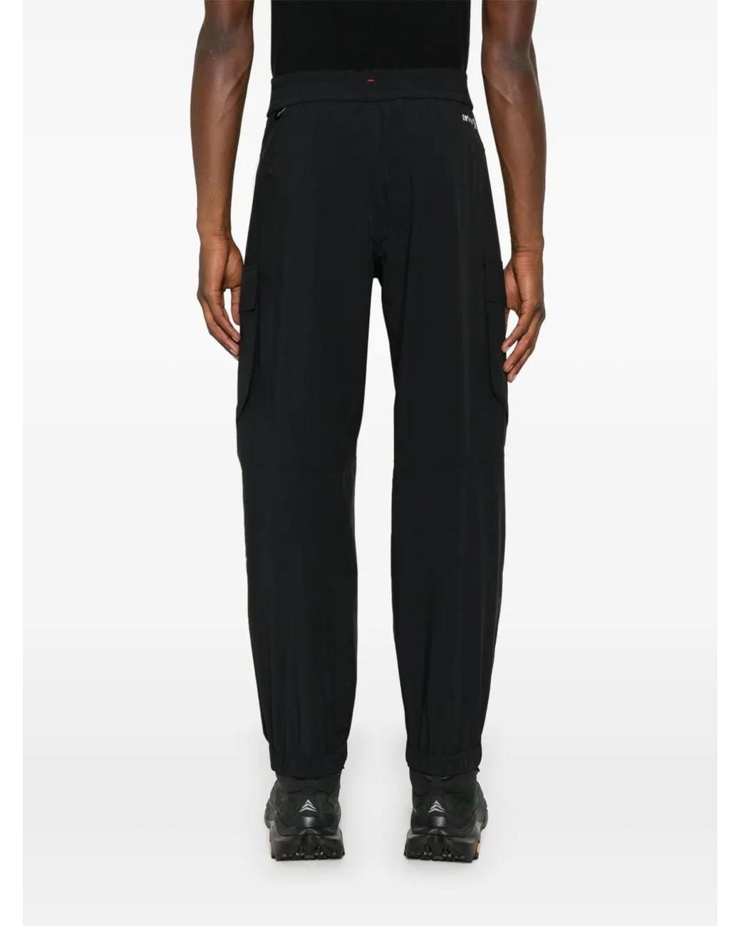 Moncler Black Logo-Lettering Tapered Trousers
