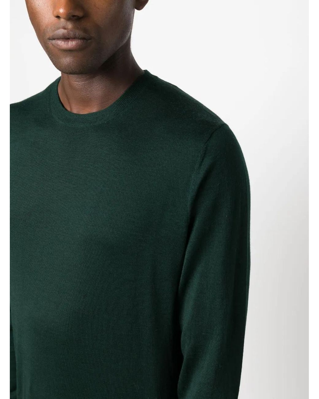 Ballantyne Green Crew-Neck Wool Jumper for men