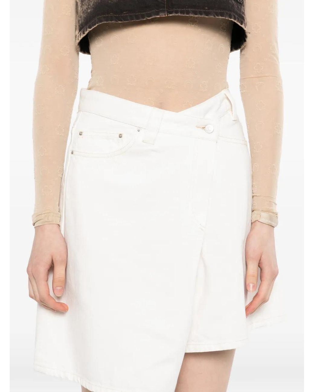 JNBY White Cotton Denim Shorts