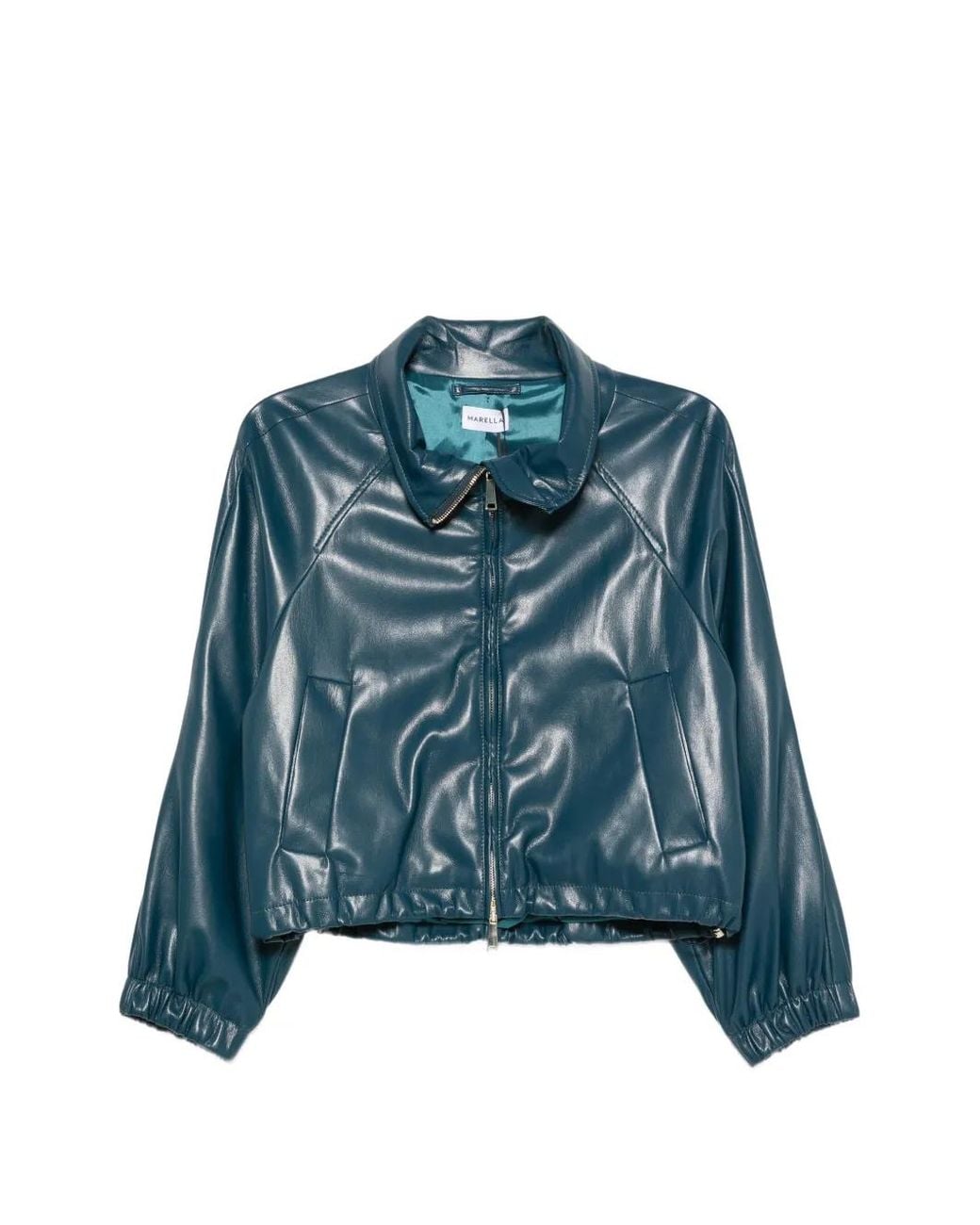 Marella Blue Mllgradi Elasticated-Trim Jacket