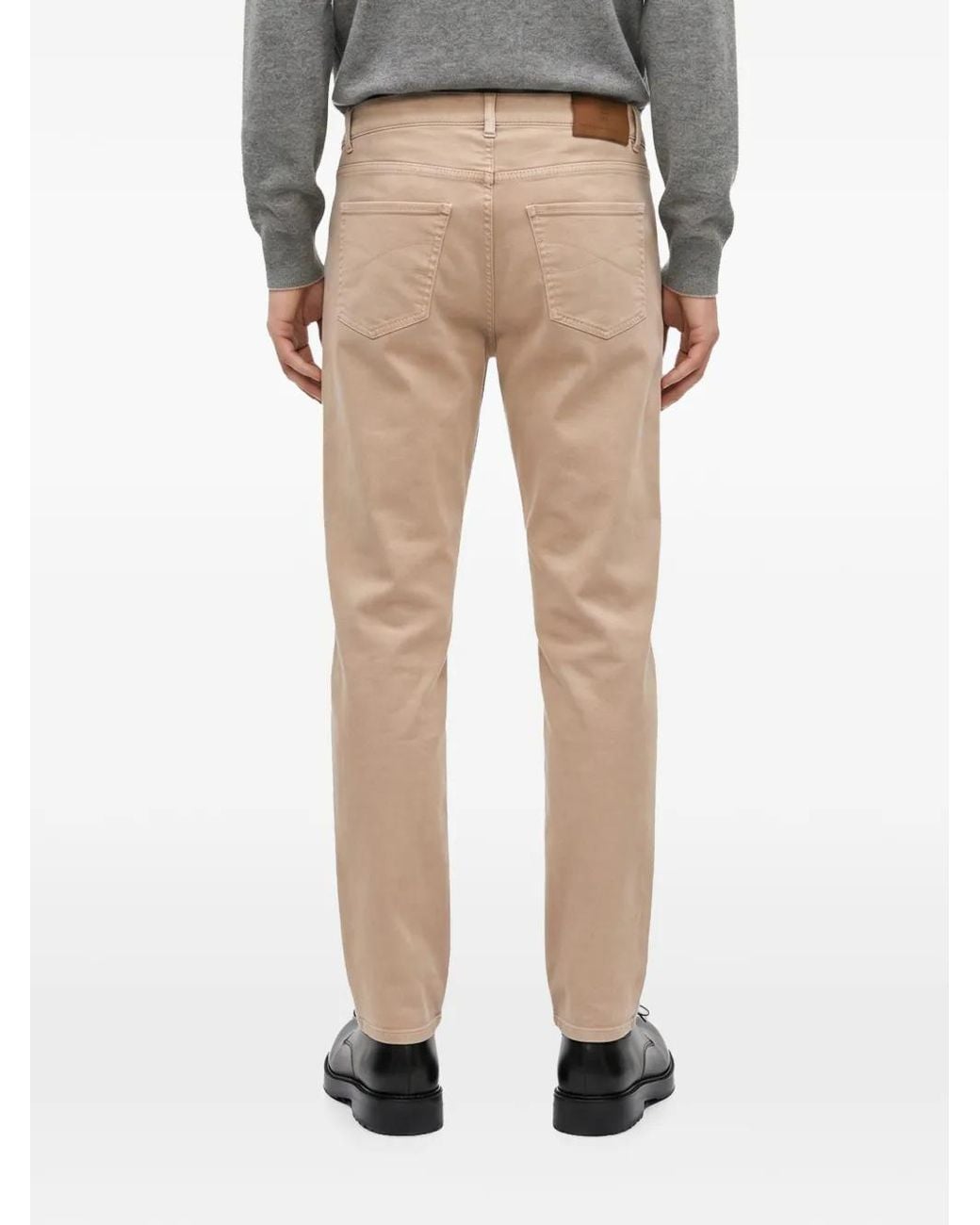 Brunello Cucinelli Natural Garment-Dyed Comfort Lightweight Denim Traditional Fit Five-Pocket Trousers for men
