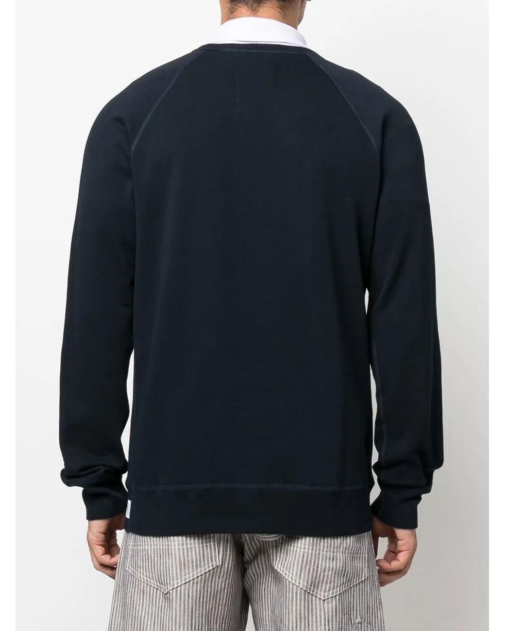 Junya Watanabe Blue Logo Crew Neck Sweatshirt for men