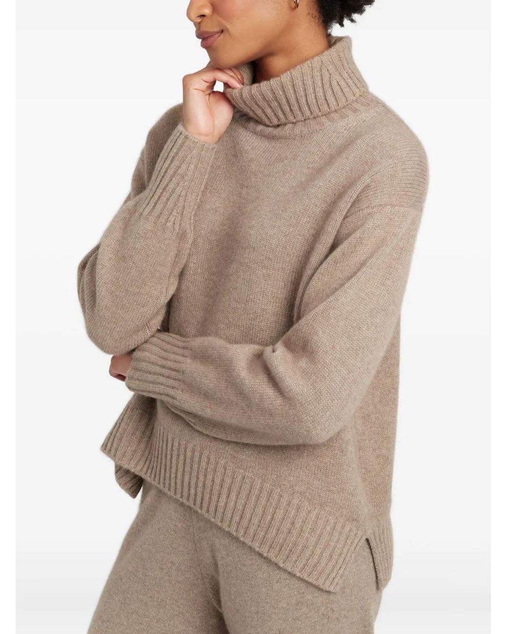 Chinti & Parker Brown Rollneck Cashmere Sweater