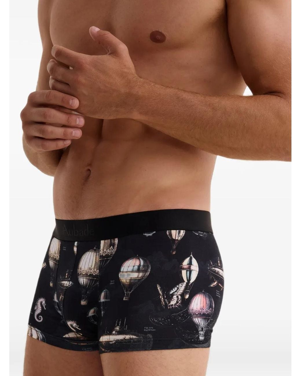 Aubade Black Boxer À Imprimé Graphique for men