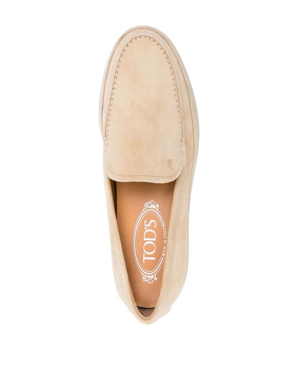 Tod's Natural Slip-On Suede Loafers