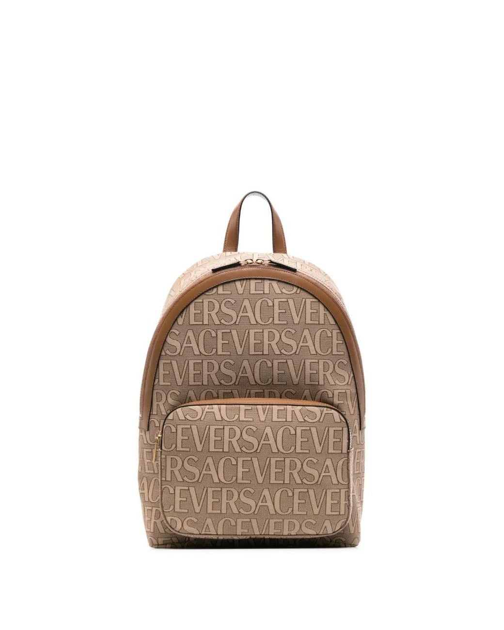 Versace Natural Logo-Print Backpack for men