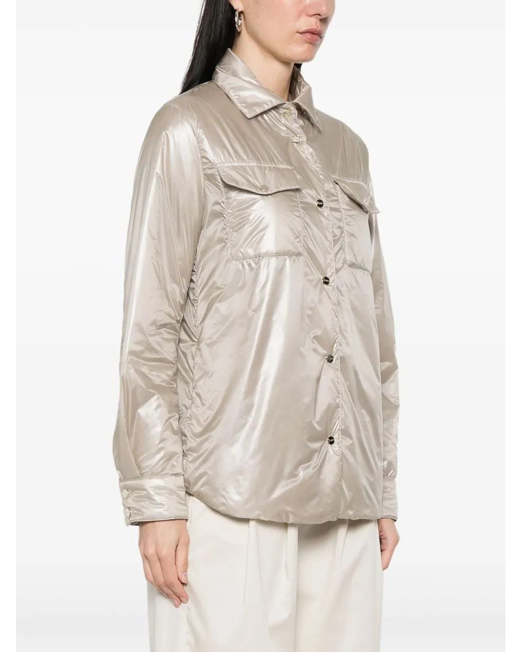 Herno Natural Shiny Finish Cream Jacket