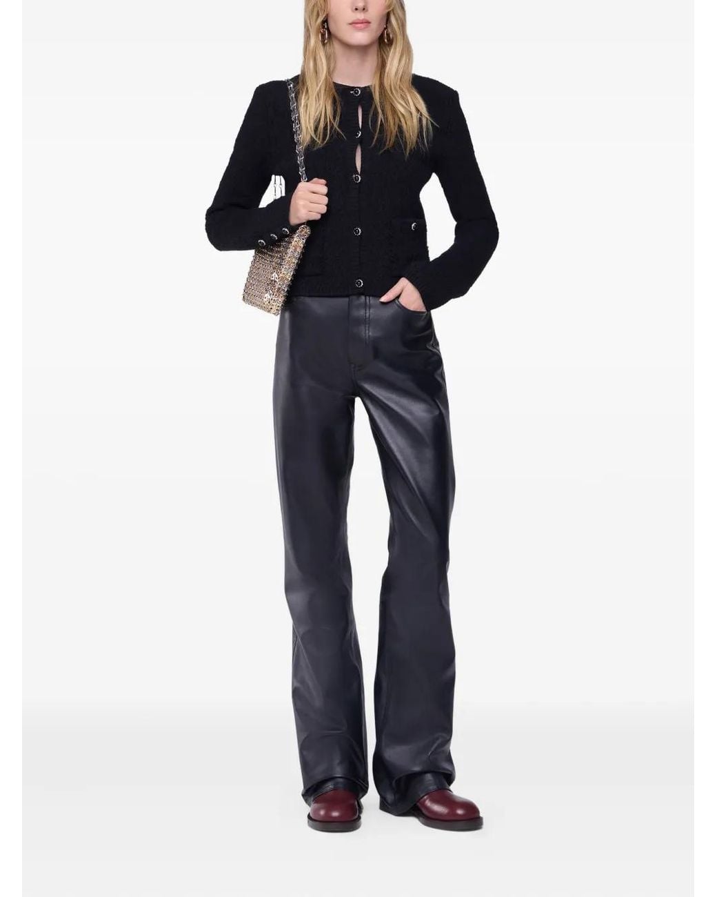 Rabanne Black Leather Trousers