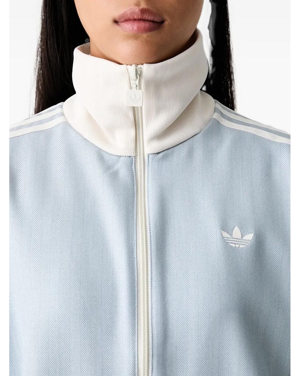 Adidas Blue Tweed Og Zip-Up Track Jacket