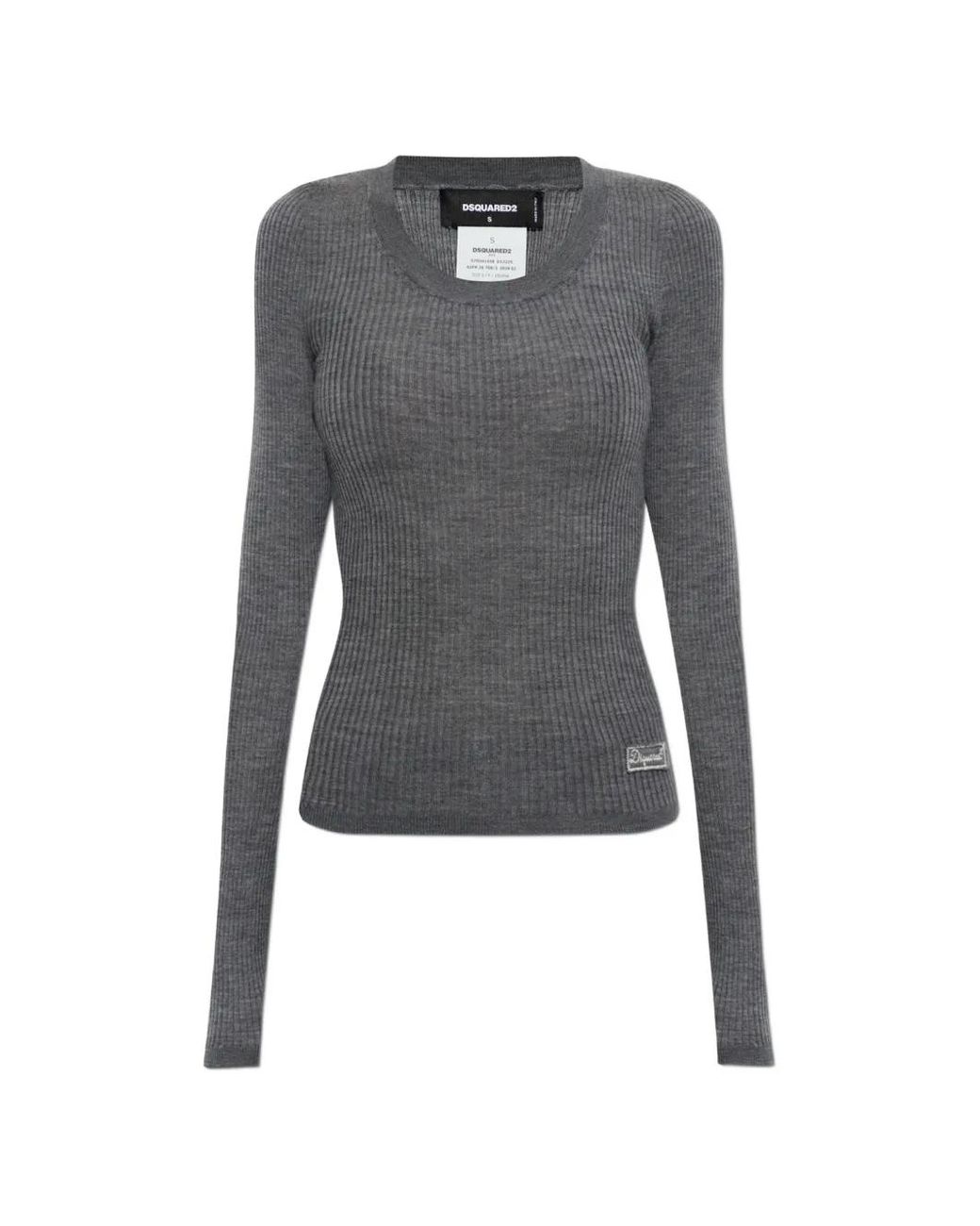DSquared² Blue Gerippter Strickpullover